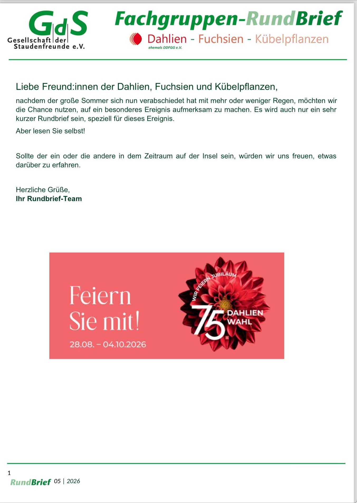 Aktueller Rundbrief